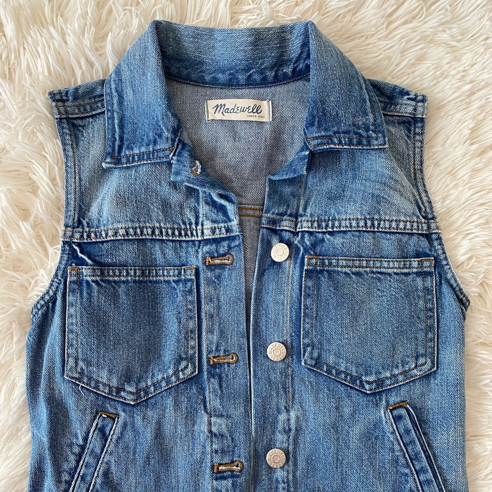 Madewell short denim vest